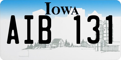 IA license plate AIB131
