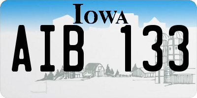 IA license plate AIB133