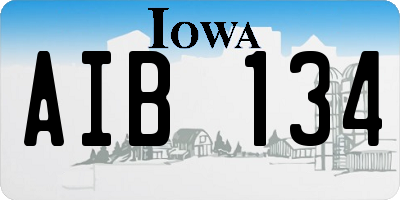 IA license plate AIB134
