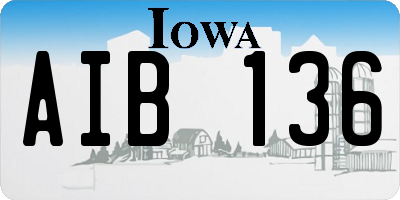IA license plate AIB136