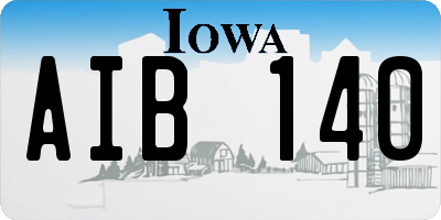 IA license plate AIB140