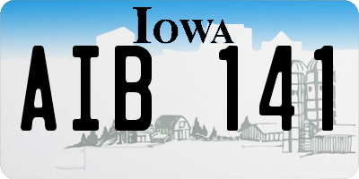 IA license plate AIB141