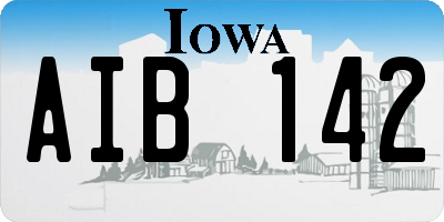 IA license plate AIB142