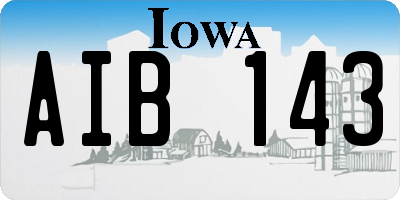 IA license plate AIB143