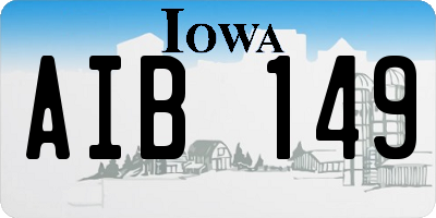 IA license plate AIB149