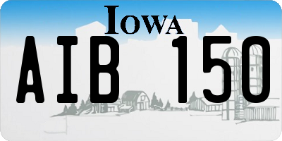 IA license plate AIB150