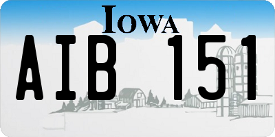IA license plate AIB151