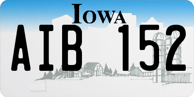 IA license plate AIB152