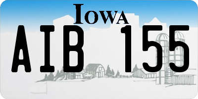 IA license plate AIB155
