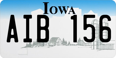 IA license plate AIB156