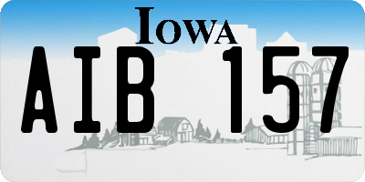 IA license plate AIB157