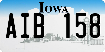 IA license plate AIB158
