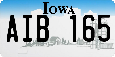 IA license plate AIB165