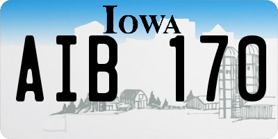 IA license plate AIB170