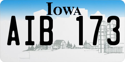 IA license plate AIB173