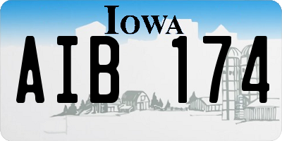 IA license plate AIB174