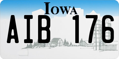 IA license plate AIB176