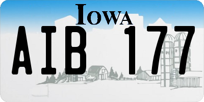 IA license plate AIB177