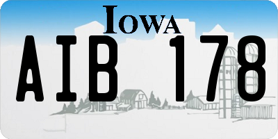 IA license plate AIB178