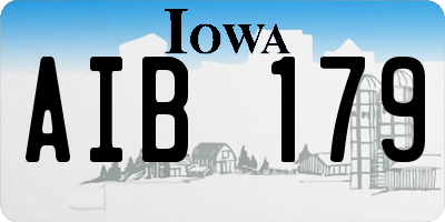 IA license plate AIB179