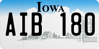 IA license plate AIB180