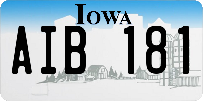 IA license plate AIB181