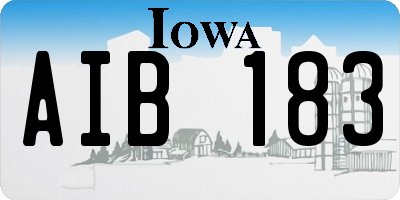 IA license plate AIB183