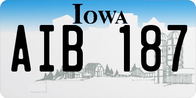 IA license plate AIB187