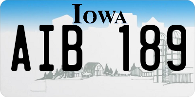 IA license plate AIB189
