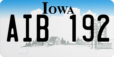IA license plate AIB192