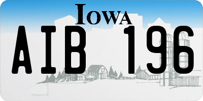 IA license plate AIB196