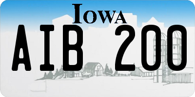 IA license plate AIB200