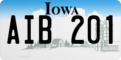 IA license plate AIB201