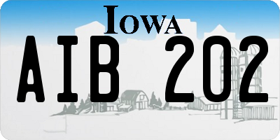 IA license plate AIB202