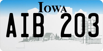 IA license plate AIB203