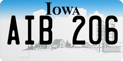IA license plate AIB206