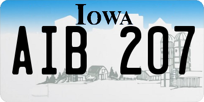 IA license plate AIB207