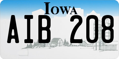 IA license plate AIB208