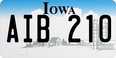 IA license plate AIB210