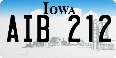 IA license plate AIB212