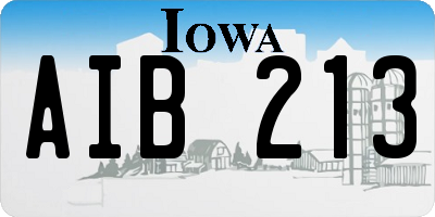 IA license plate AIB213