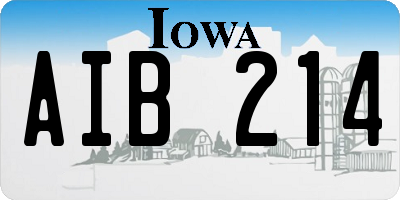 IA license plate AIB214