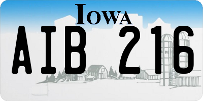 IA license plate AIB216