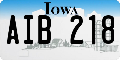 IA license plate AIB218