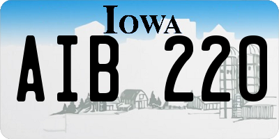 IA license plate AIB220