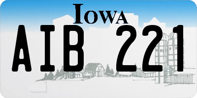 IA license plate AIB221
