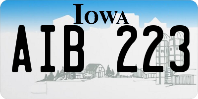 IA license plate AIB223