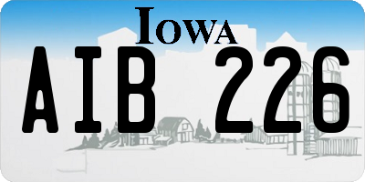 IA license plate AIB226