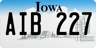 IA license plate AIB227