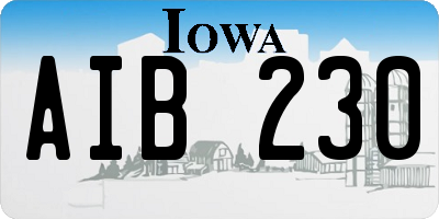 IA license plate AIB230